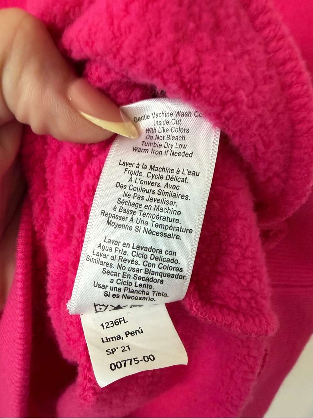 Nation LTD Joss Sweatshirt Barbie Pink Draped Sleeves Cotton Casual Comfy Lg - Picture 14 of 16